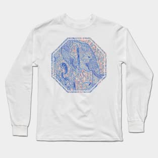 Zentangle Elephant In Pastel Long Sleeve T-Shirt